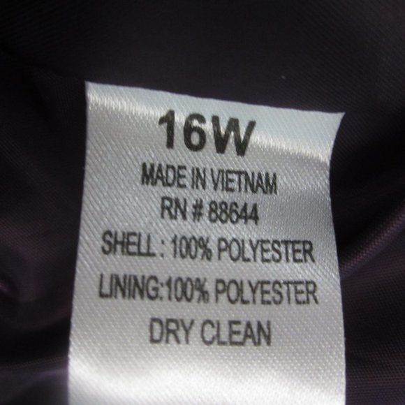 New John Meyer Womens 16W Berry Purple LS Ruffle Trim Blazer Sash NWT $300.00 XL - Picture 8 of 11